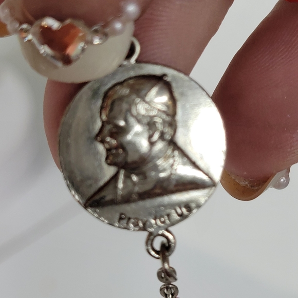 POPE JOHN PAUL ll Italy rosary beads. 📿 double sided. CRUCIFIX. - Picture 4 of 9